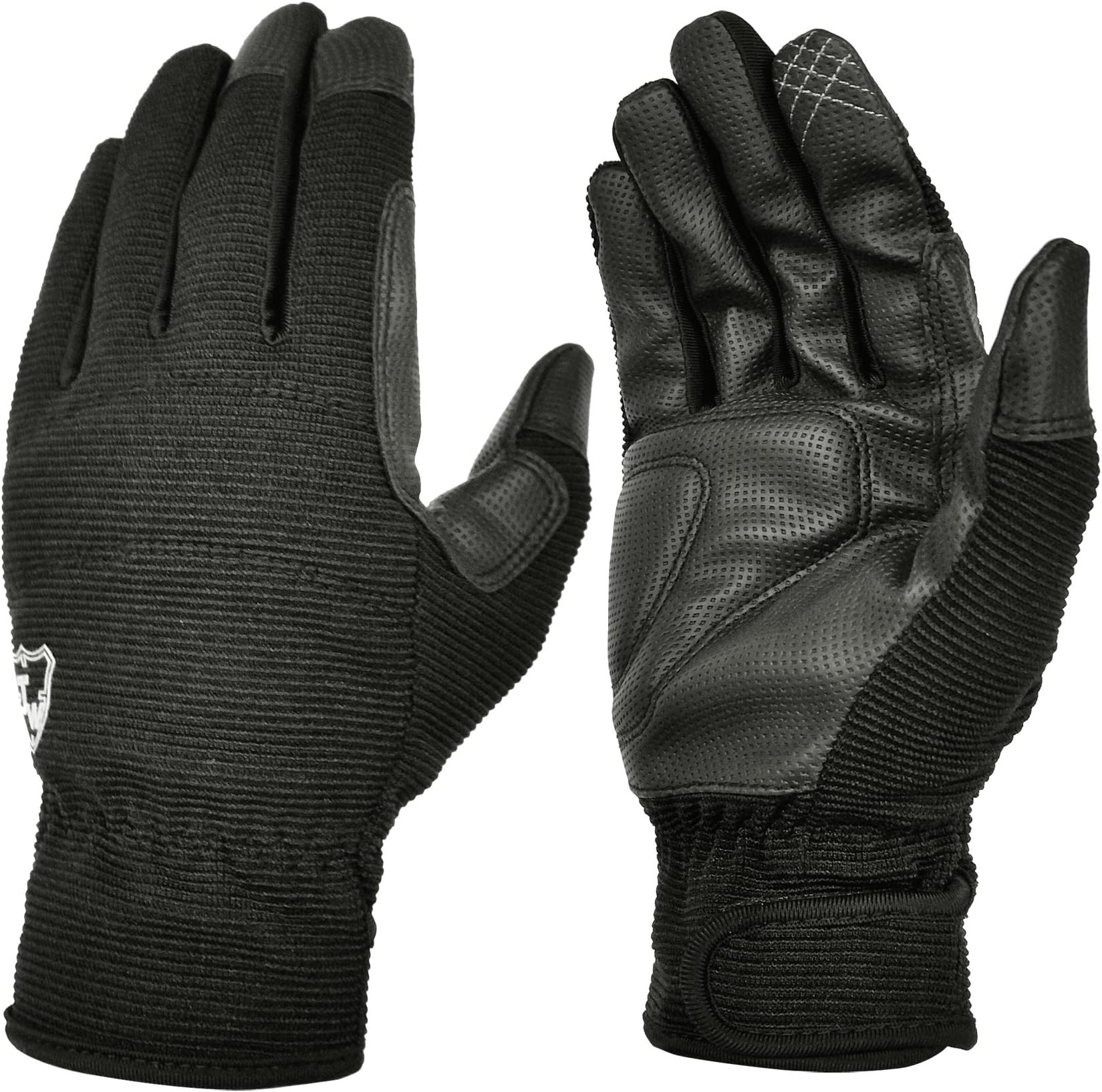 General Utility Flex Improved Excellent Grip Work Gloves (Large, JW-B Black)