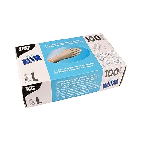 PAPSTAR Handschuhe Vinyl/12234 natur Inh.100