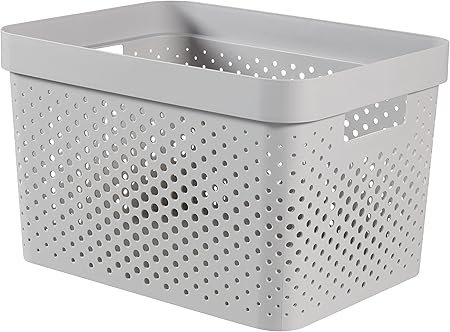 CURVER Caja, plástico, Gris, 35.6 x 26.6 x 21.8 cm: Amazon.es: Hogar