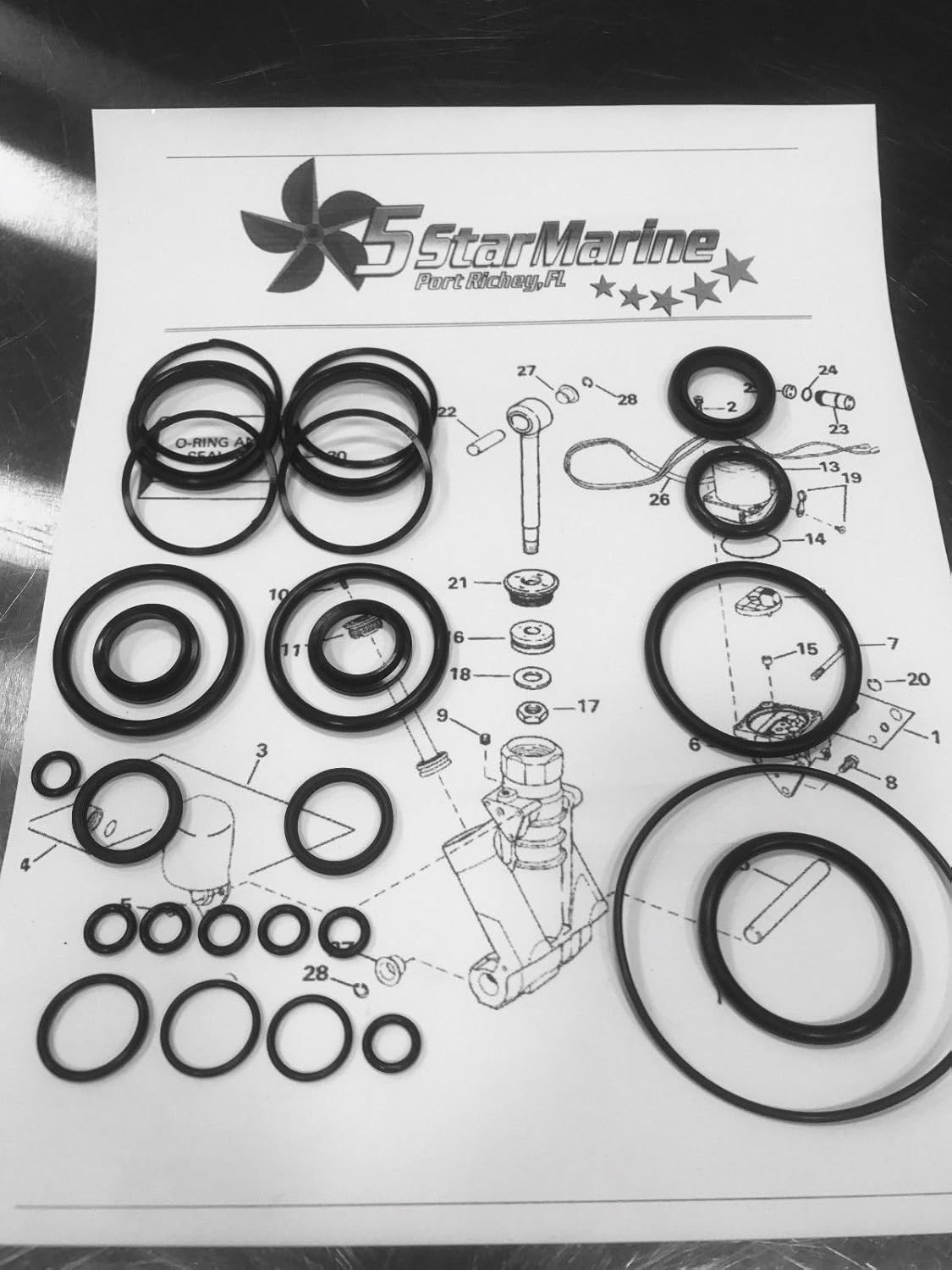 Amazon.com: FiveStar Marine Rebuild Kit!! Johnson Evinrude OMC Trim & Tilt  O-Ring & Seal Kit 434519 0434519: Sports & Outdoors