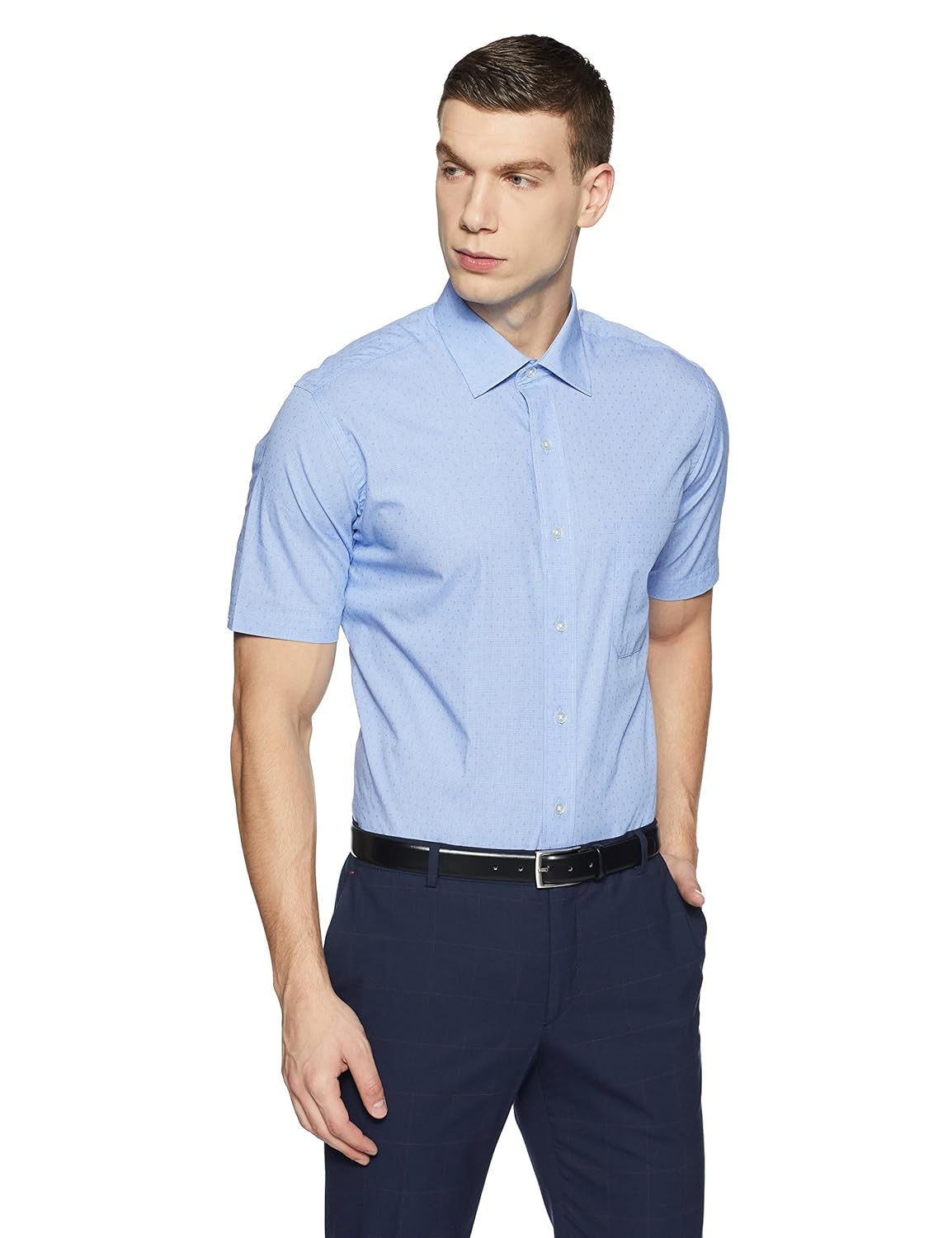 arrow men's plain regular fit cotton formal shirt