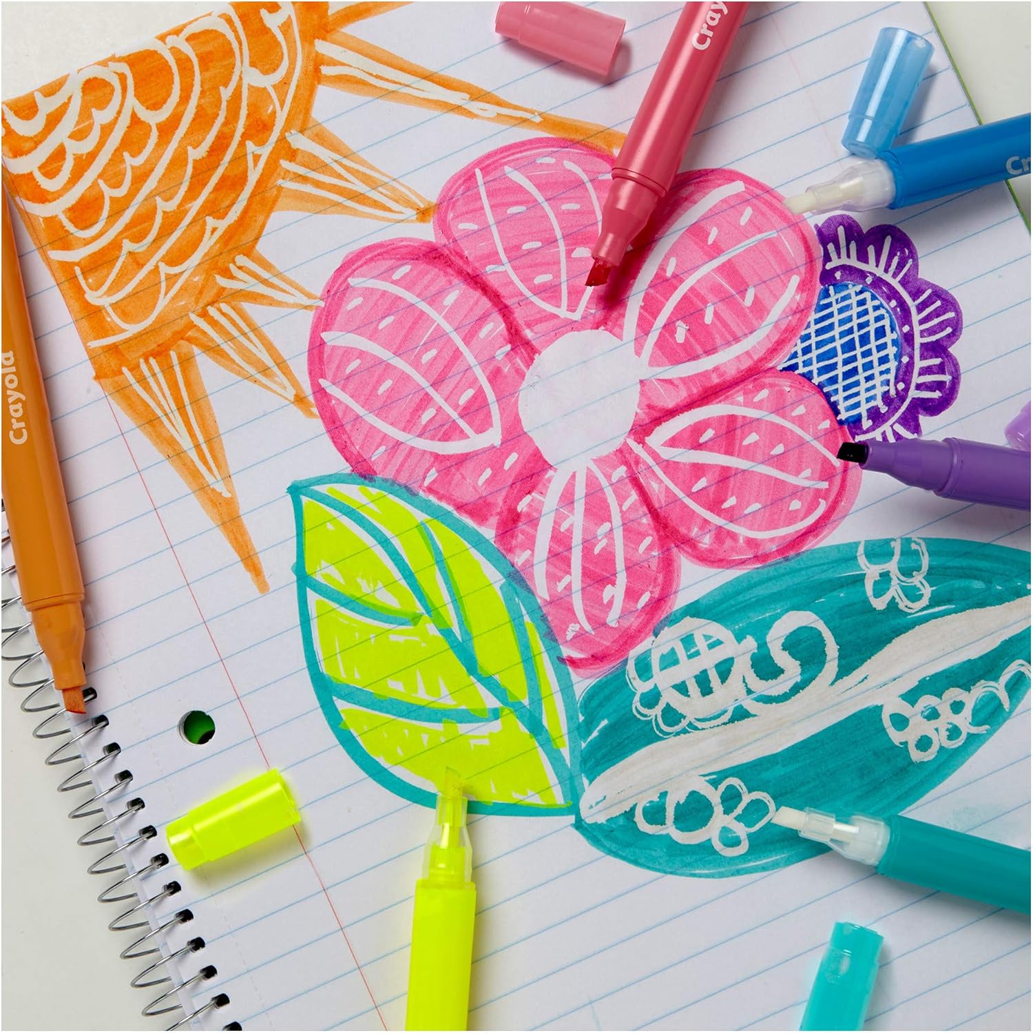 Crayola Take Note Erasable Highlighters, Cool School Supplies, Chisel Tip Markers, 6 Count: Toys & Games