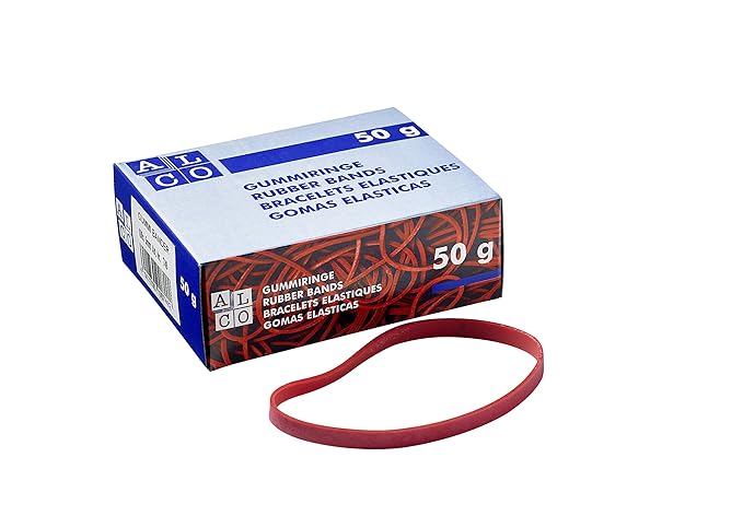 Gummibänder, Inhalt 50, 100mm breit, 5mm lang, rot