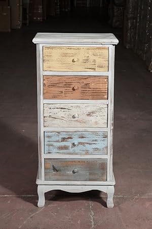 Paulownia Wood Made Multicoloured Chest Of Drawers W53xdp39xh111