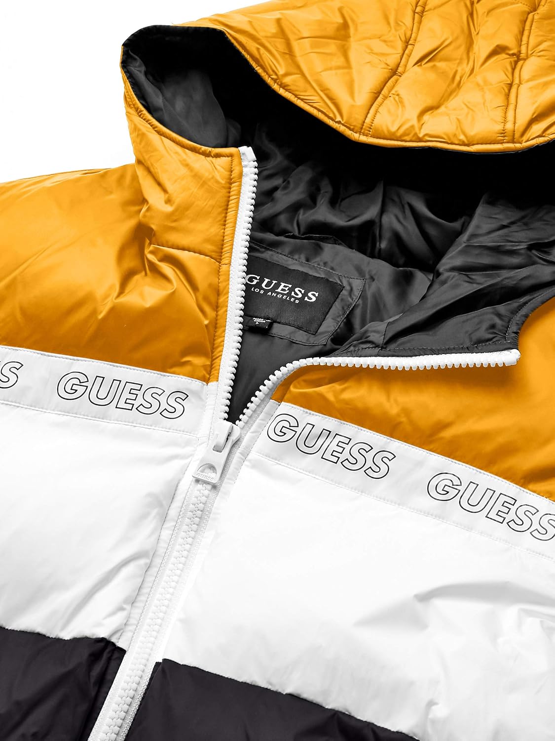 guess yellow puffer jacket