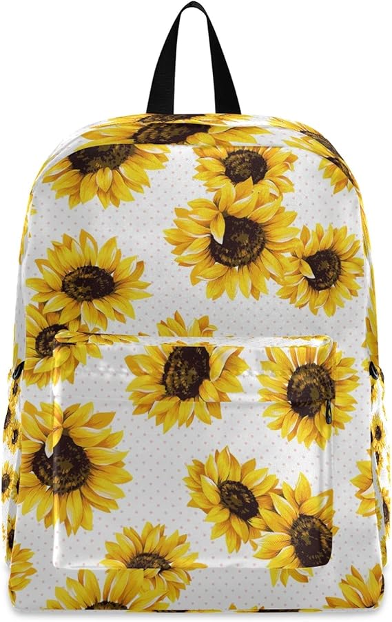 Sunflower Yellow Pot Backpack Tropical Flower Daisy Bookbags Packable