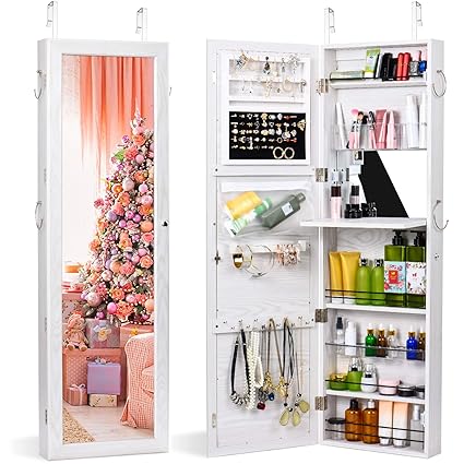 Twing Jewelry Armoire Cabinet Wall Door Mounted Jewelry Armoire