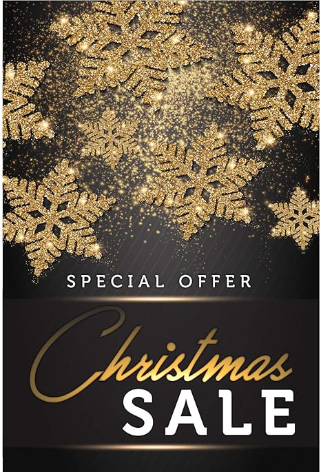 Amazon Com Half Price Banners Christmas Snowflakes Vinyl Banner