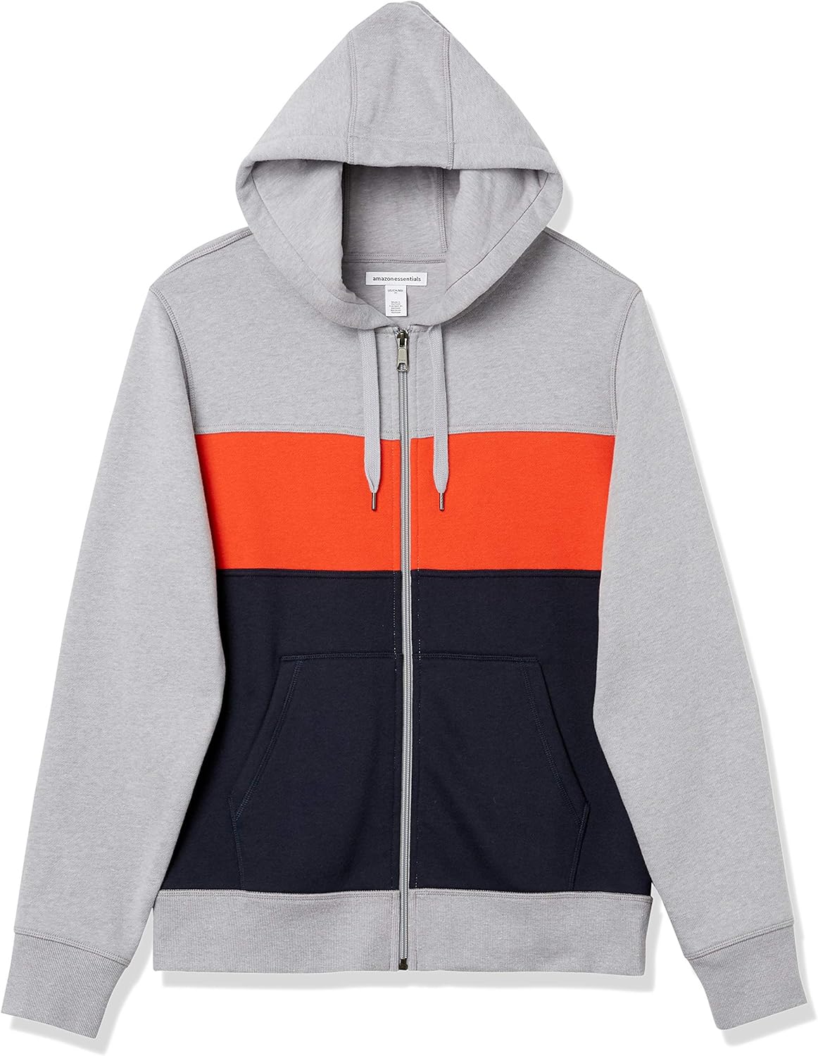  Essentials Men's Full-Zip Hooded Fleece Sweatshirt: Clothing