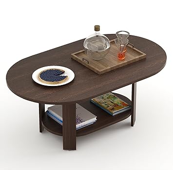 Bluewud Osnale Coffee Table (Wenge, Oval)