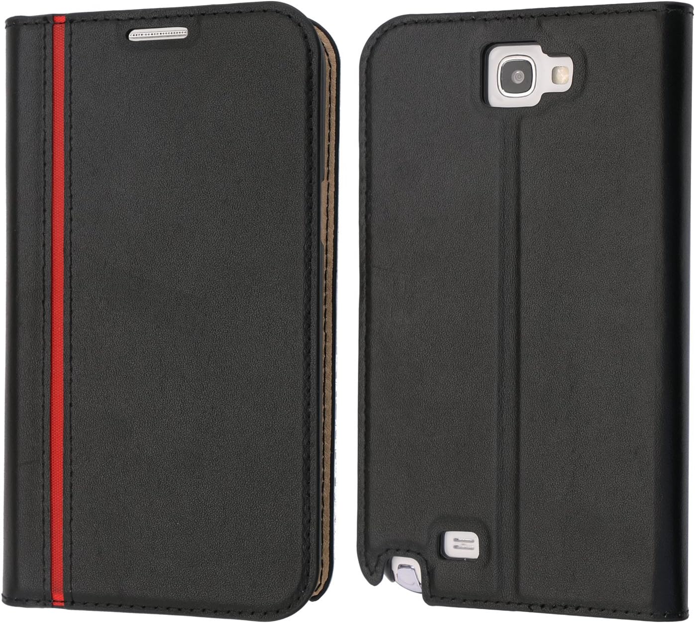 Samsung Galaxy Note 2 Case, Coodio Genuine Leather Case, Samsung Galaxy Note 2 Wallet Case, Fashion Flip Case Cover with Stand Function, Card Slots For Samsung Galaxy Note 2
