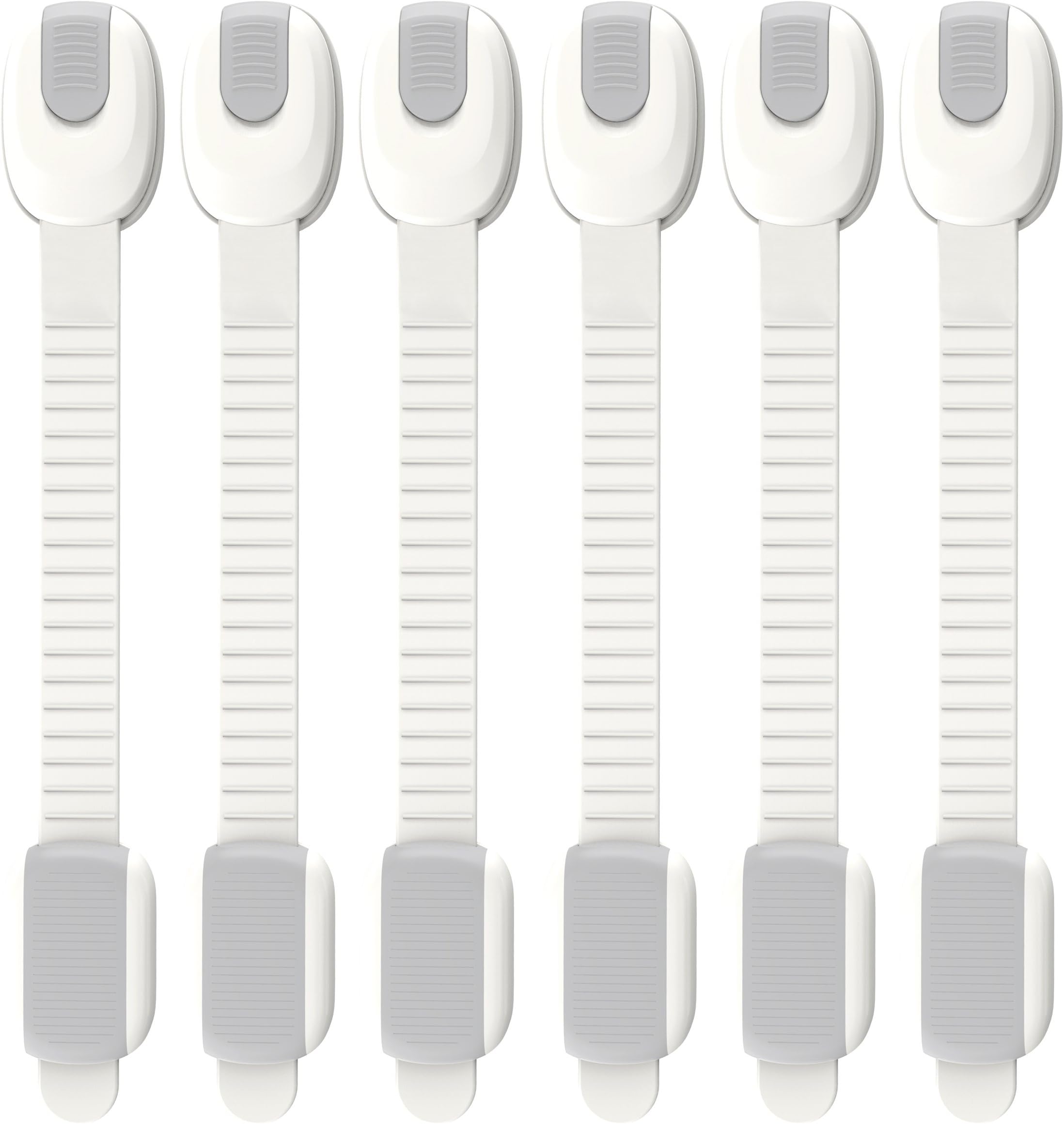 Lovebabe Baby Safety Locks | Child Proof Cabinets, Drawers, Appliances, Toilet Seat, Fridge and Oven | Tools Not Required | Uses 3M Adhesive with Adjustable Strap and Latch System (6 Pack)