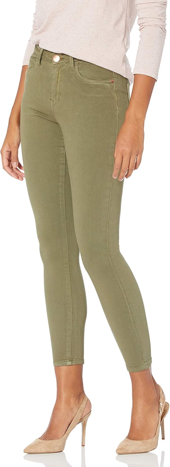 Lola Jeans Women's Plus Size HighRise Skinny, Green Olive, 33 Amazon