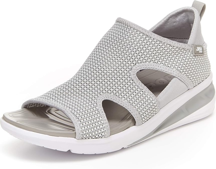 JBU by Jambu Womens Comfort Sport Wedge Sandal Size 9 UK Light Grey