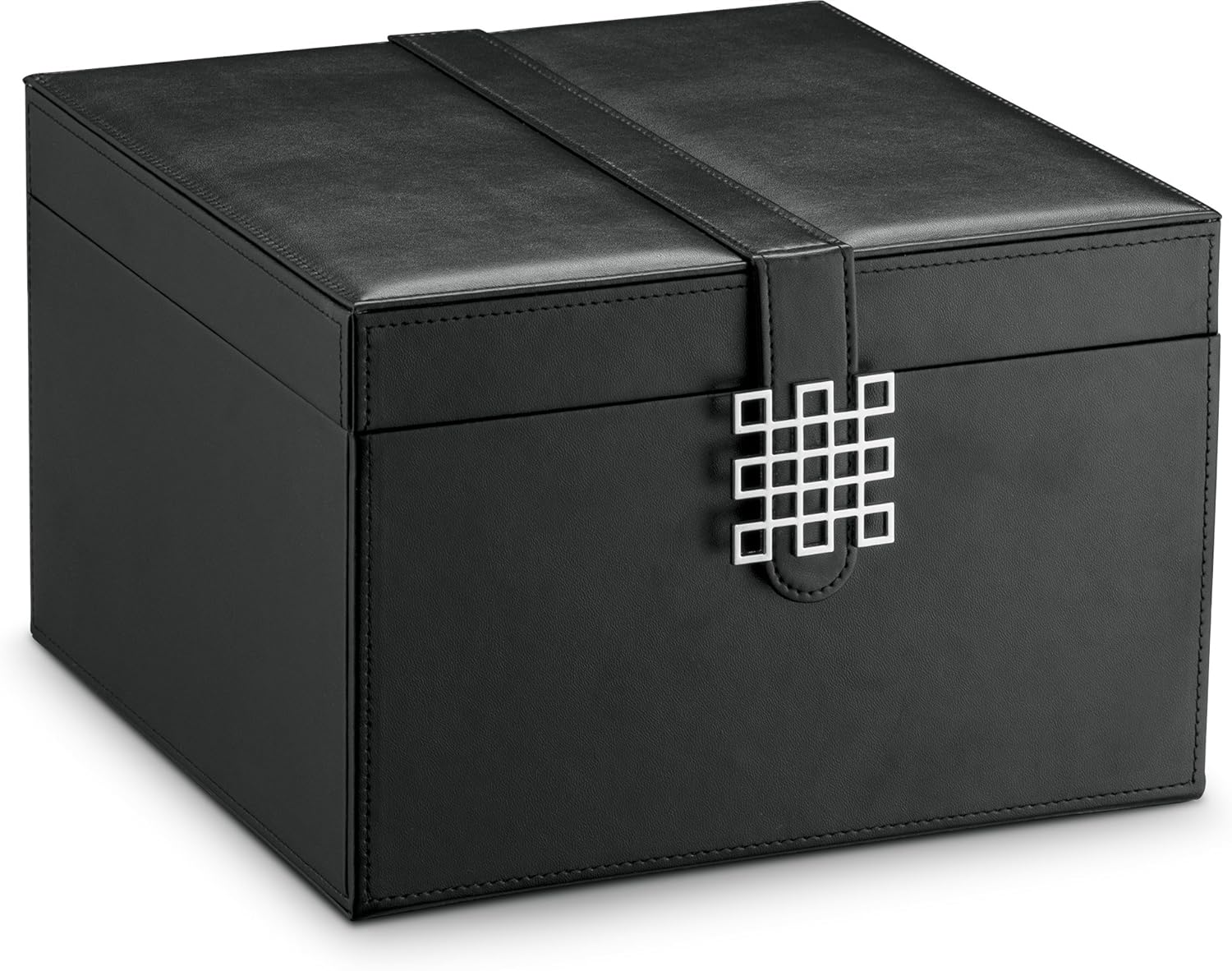 Glenor Co Earring Organizer Holder - 50 Small & 4 Large Slots Classic Jewelry box with Drawer & Modern Closure, Mirror, 3 Trays for All Sizes Earrings, Ring or Chain Storage - PU Leather Case - Black: Home & Kitchen