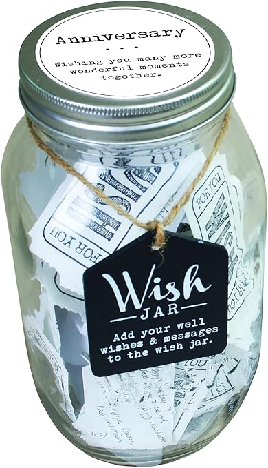 Amazon Com Top Shelf Anniversary Wish Jar Personalized Gift Idea For Couples Unique And Thoughtful Gifts For Husband And Wife Kit Comes With 100 Tickets And Decorative Lid Home Kitchen