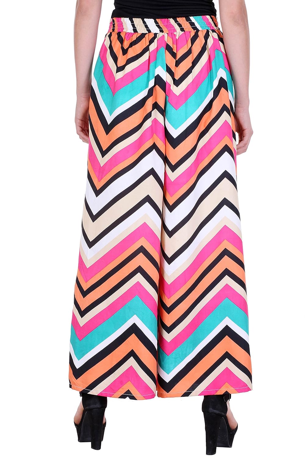 deewa multicoloured zigzag printed palazzo