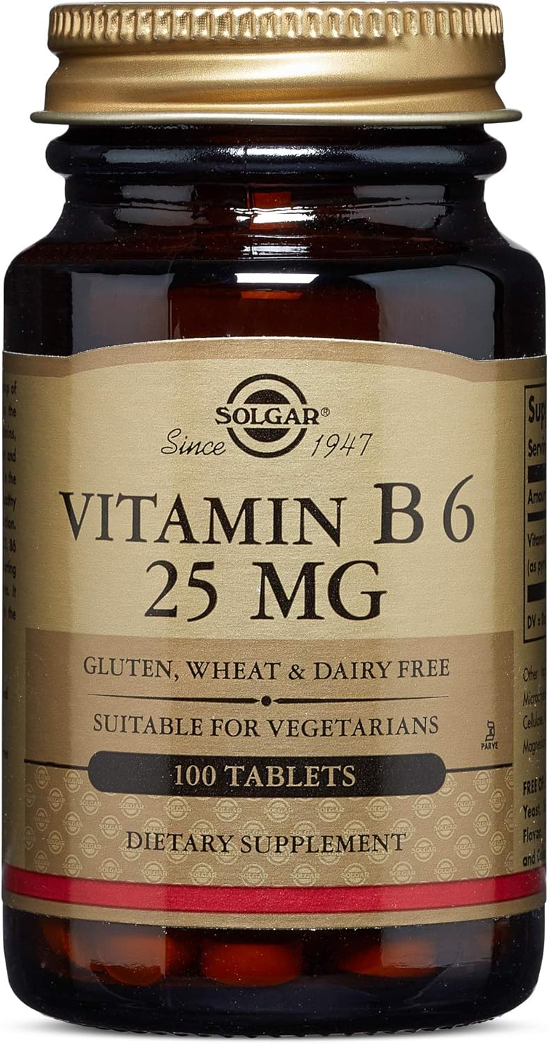 Solgar Vitamin B6, 25 mg, 100 Tablets DailyNutriPlus LLC