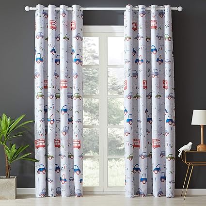 Amazon Com Top Finel Printed Cars Room Darkening Kids Curtains 96