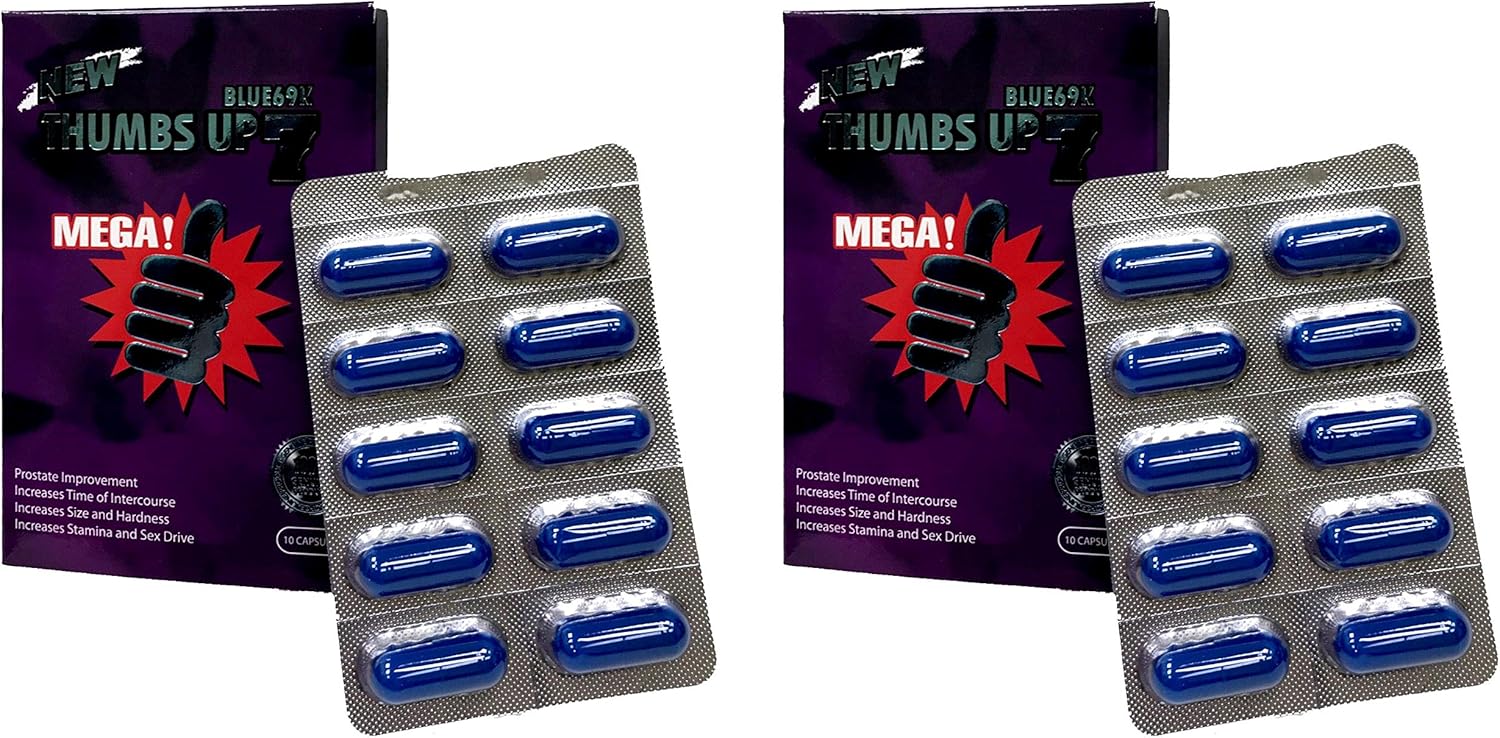 Thumbs Up 7 Blue 69K 10 Capsules Best Male Enhancing Natural Performance Capsules Most Effective Natural Amplifier for Performance, Energy, and Endurance (10 Cap): Health & Personal Care