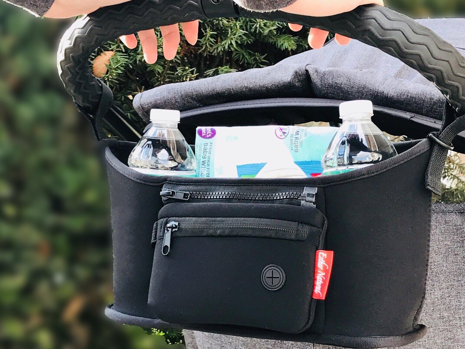 Esther Stroller Organizer Bag, Fits All Strollers, Deep Cup Holder, Large Storage Spaces Inside for Phone, Wallet, Diaper, and etc.