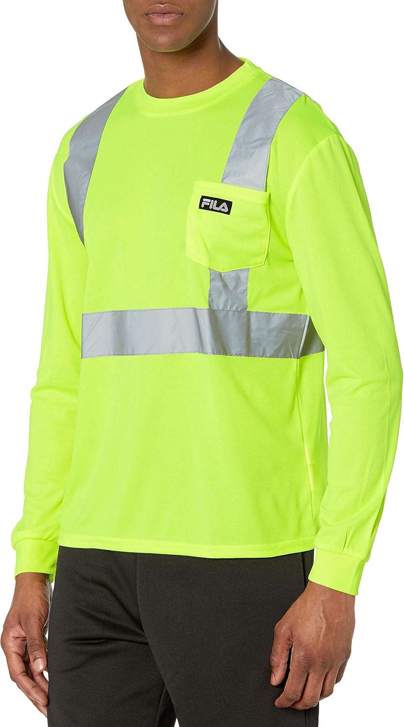 Fila Men's High Visibility Long Sleeve Pocket Top: Clothing