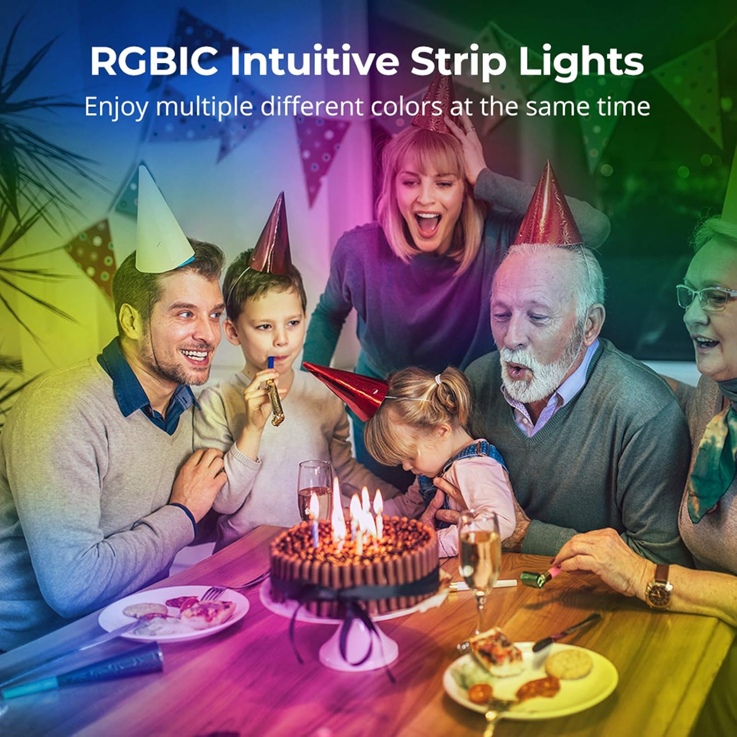 minger rgbic led strip lights music sync bluetooth lights with phone app control and 5050 leds water resistant for party room bedroom tv gaming