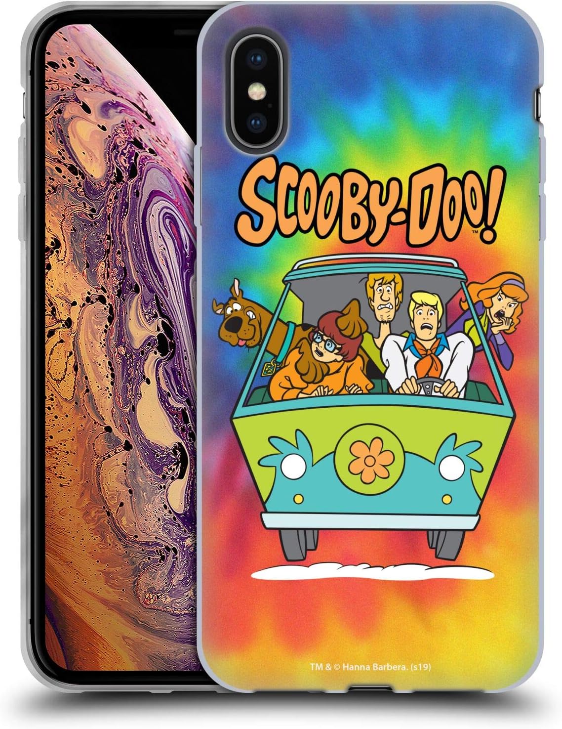 Head Case Designs Officially Licensed Scooby-Doo Tie Dye Mystery Inc. Soft Gel Case Compatible with Apple iPhone Xs Max