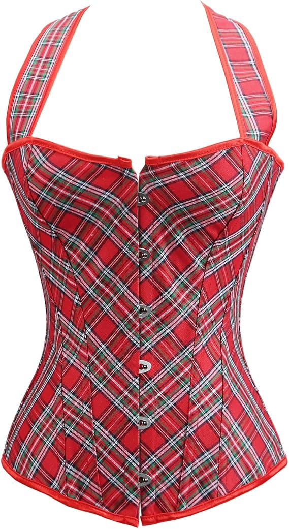 Amazon レディーズ コルセット ホールターネック 可愛い オーバーバスト くびれ コルセット ウエストニッパー 通販