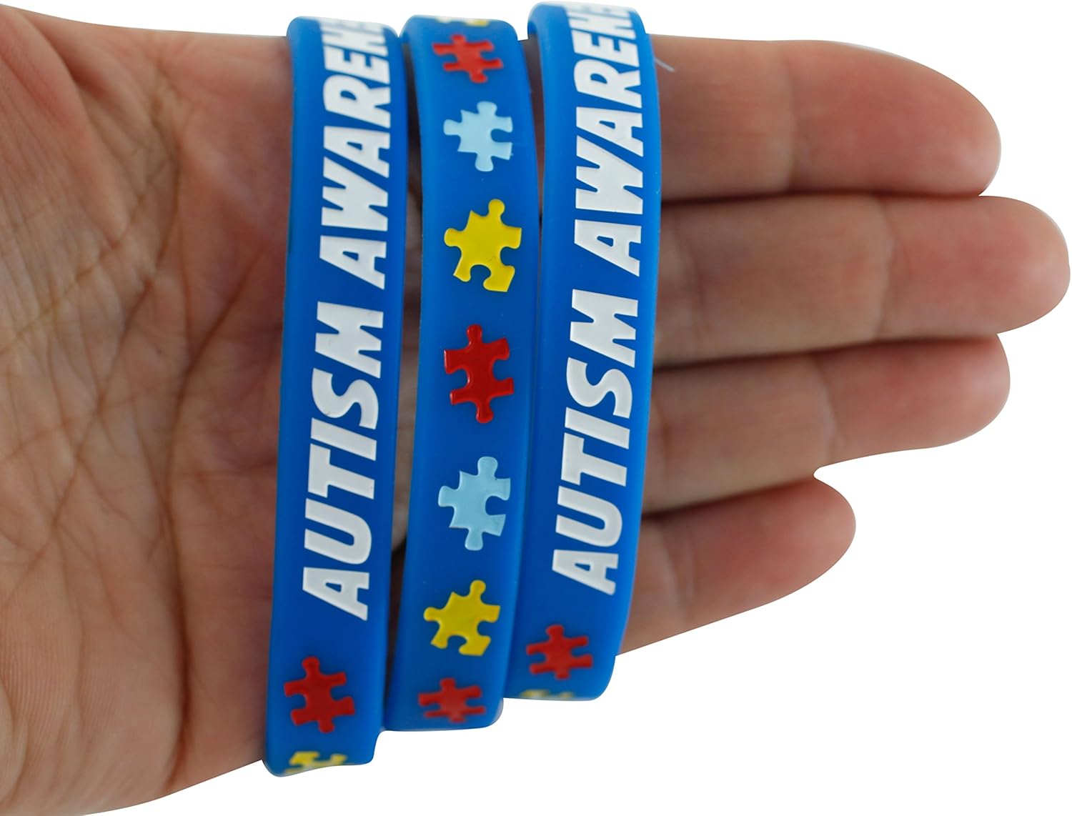 Forge Autism Awareness Wristbands - Colorful Puzzle Pieces Silicone Bracelets (1 Wristband): Jewelry