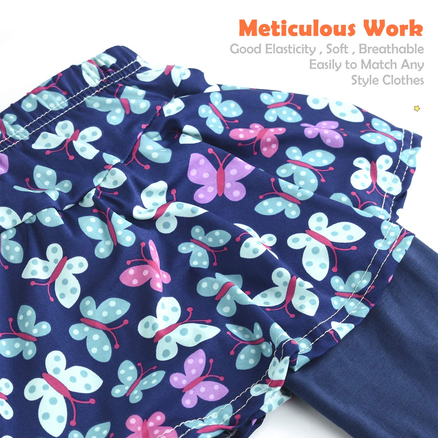 slaixiu Girls Leggings Skirt Stretchy Printing Flower Skirtpants 4-11 Years(GP12_Butterfly_110)