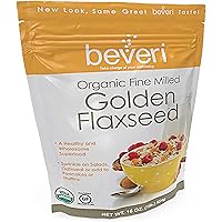 Beveri Nutrition—Organic Golden Milled Flax Seed—Fine Milled Seed—A Natural, Essential High-Protein + Fiber Superfood—1…