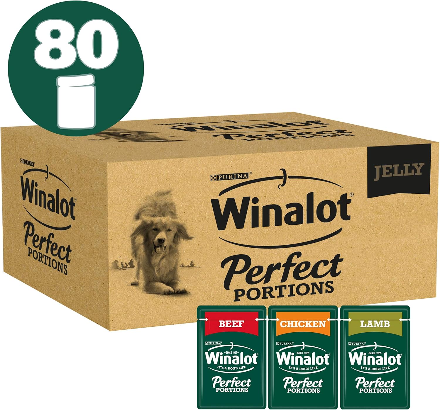 Winalot Perfect Portions Dog Food Mixed Jelly, 80 x 100 g Amazon.co.uk
