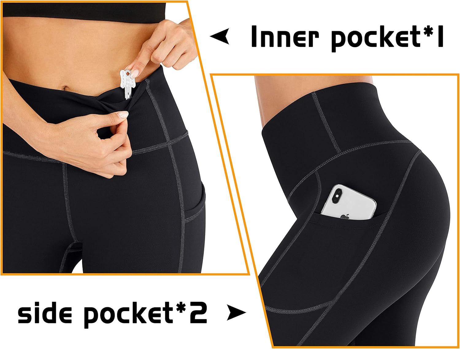 IUGA High Waisted Yoga Pants for Women with Pockets Capri Leggings for Women Workout Leggings for Women Yoga Capris : Clothing