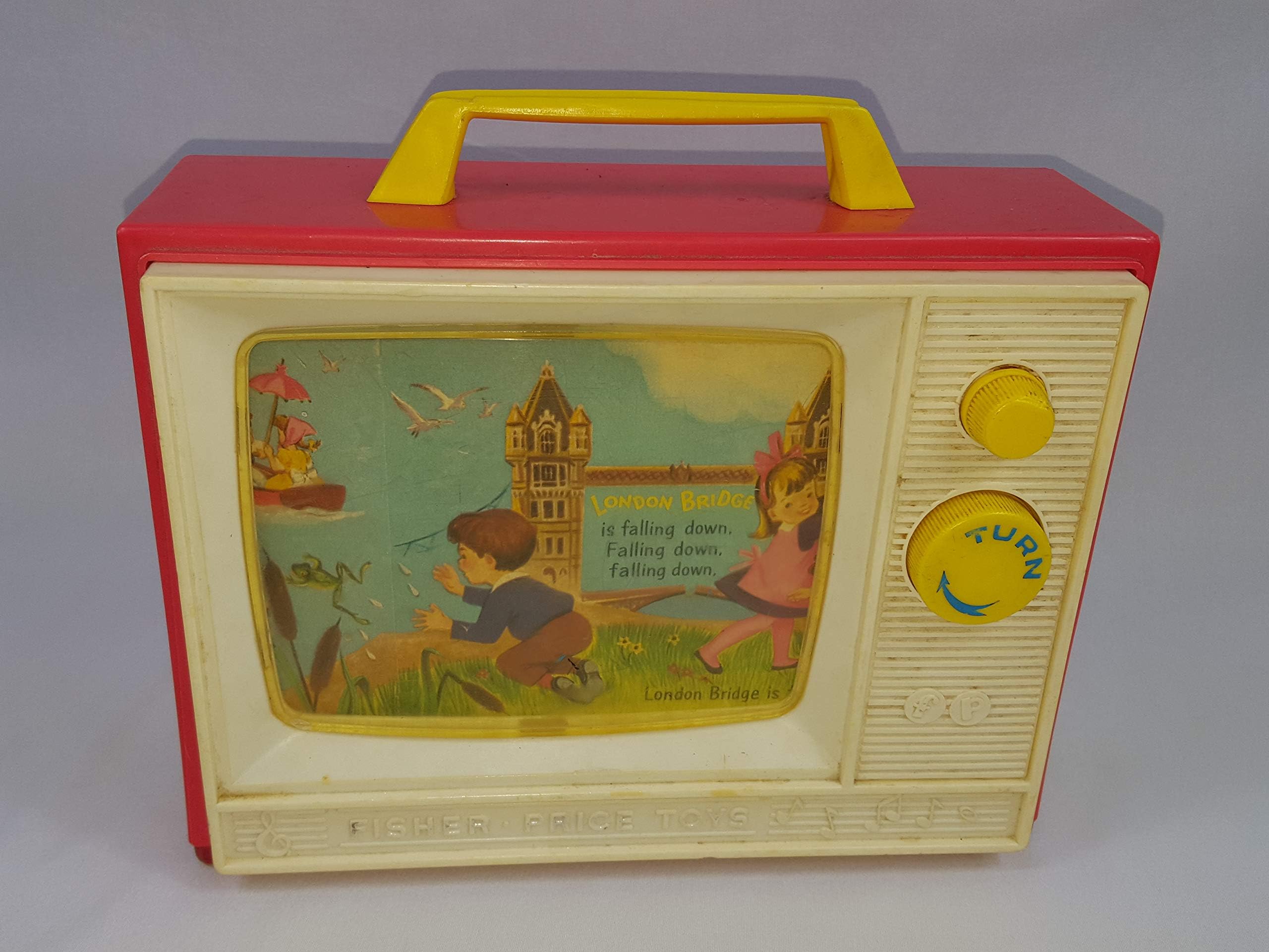 Fisher Price #114 Two Tune Vintage Giant Screen Music Box TV