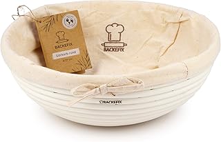 Backefix runder Gärkorb Gärkörbchen Brotkorb für selbstgemachtes Brot - Zero Waste Natur Gaerkorb rund Ø 27cm