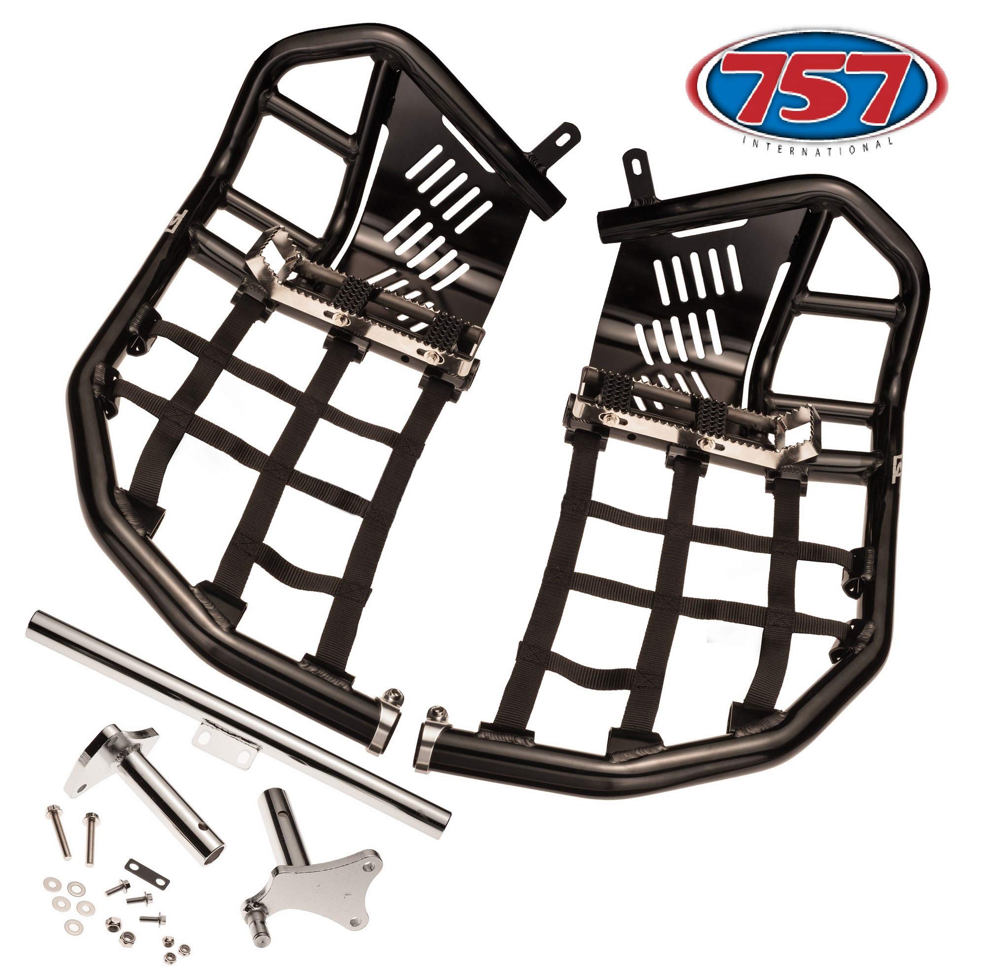 Yamaha Raptor 660 Nerf Bars Foot Pegs Heel Guards Black Bars Black Nets