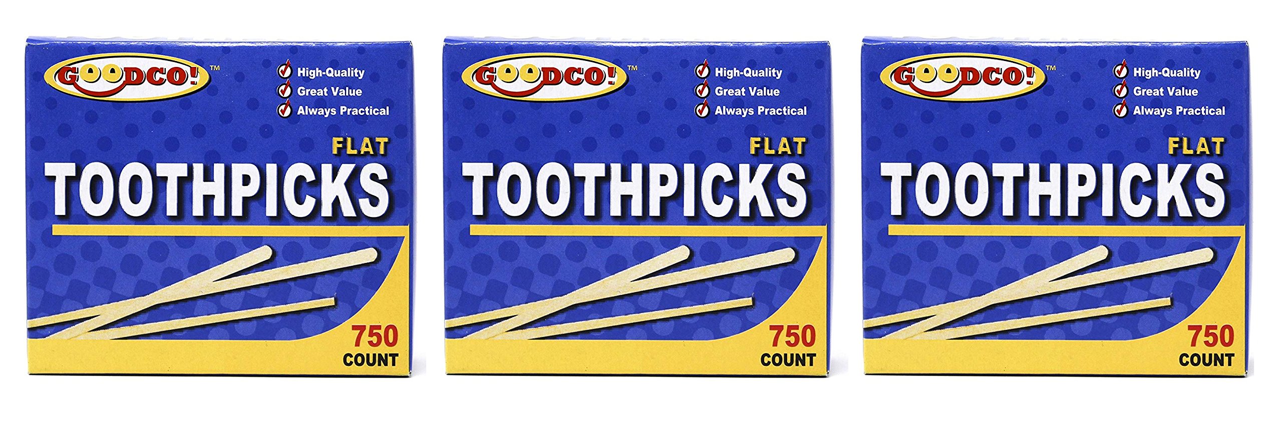 Diamond Flat Toothpicks 750ct, 3 Pack Health & Personal Care