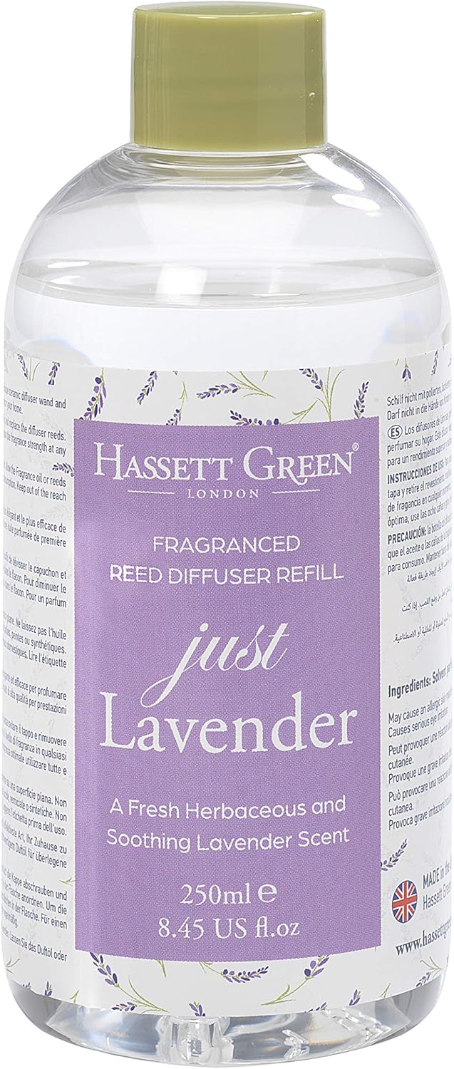 Just Lavender Oil Reed Diffuser Refill 250ml Fresh Herbaceous and
