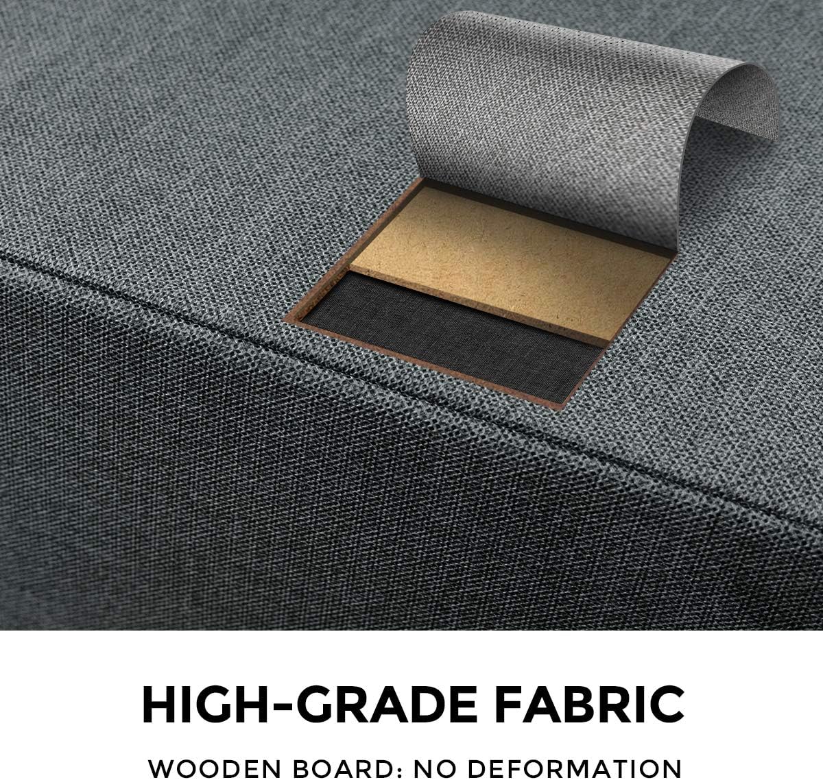 WLIVE Nightstand with 2 Fabric Drawers，Bedside Furniture & End Table Dresser for Bedroom, Living Room, Steel Frame, Wood Top, Easy Pull Handle -