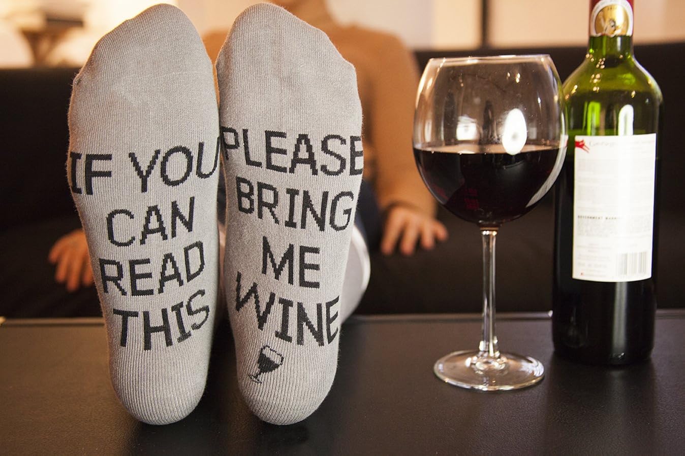 The Bring Me Wine​ socks - 22 Unusual 1st Anniversary Gift Ideas - TodayWeDate.com