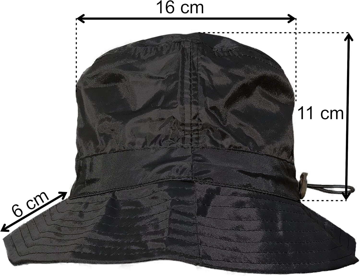TOUTACOO,Adjustable Bucket Rain Hat in Nylon .Black02: Clothing