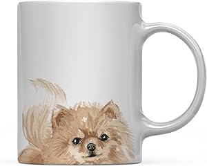 Andaz Press 11oz. Dog Coffee Mug Gift, Pomeranian Up Close, 1-Pack, Pet Animal Lover Birthday Christmas Gift for Her Family
