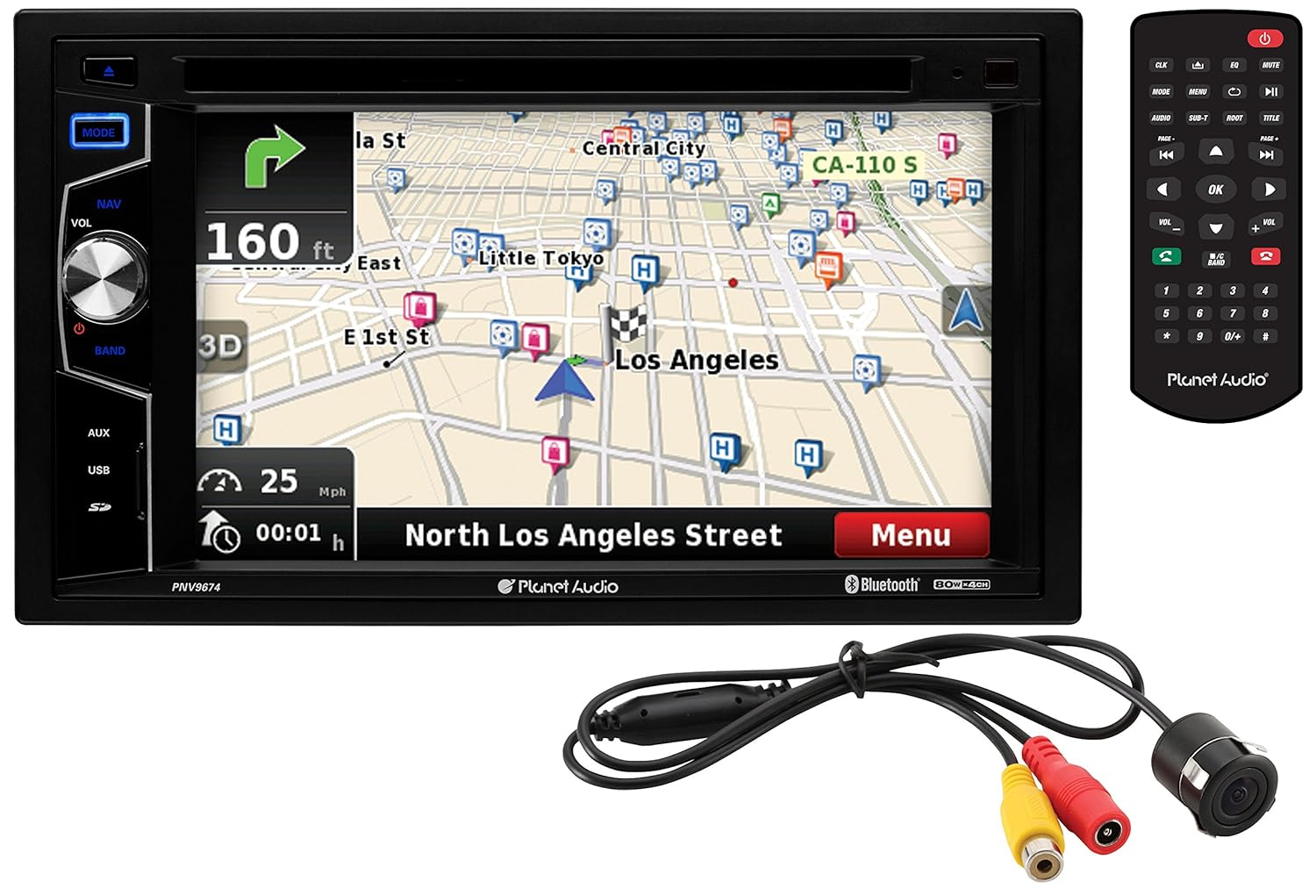 Amazon.com: Planet Audio PNV9674RC Double Din, Touchscreen, Bluetooth,  Navigation, DVD/CD/MP3/USB/SD AM/FM Car Stereo, 6.2 Inch Digital LCD  Monitor, ...