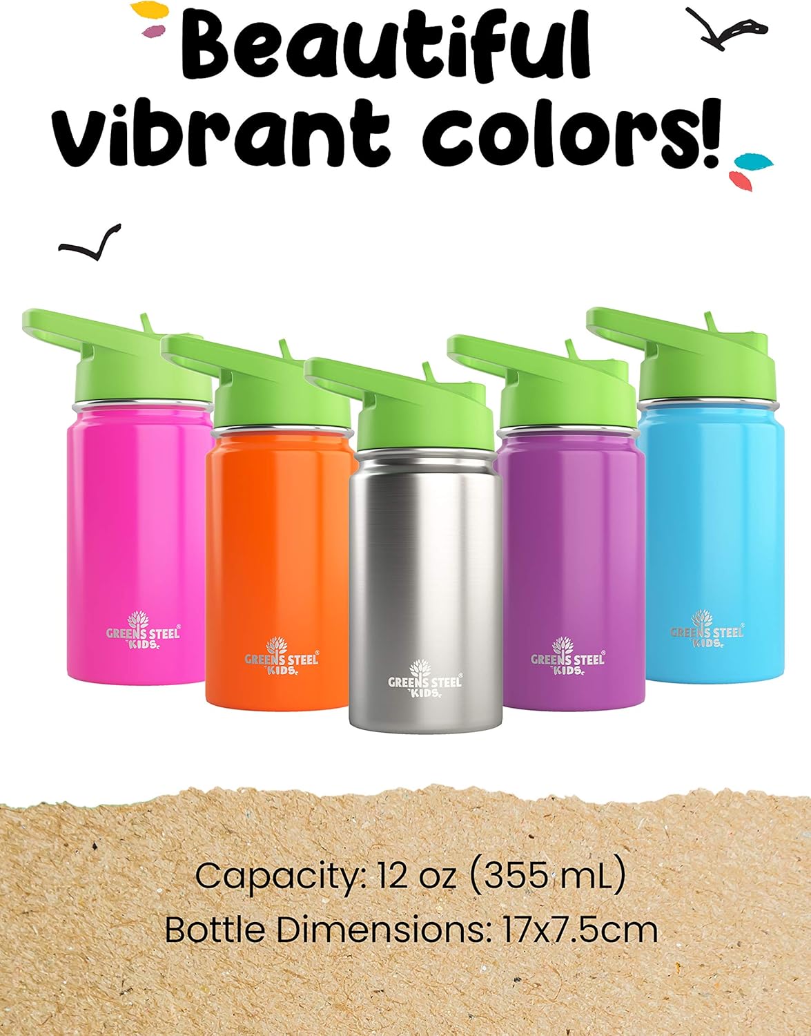Kids Water Bottle - 350ml, Purple, 350 ml - Image 5