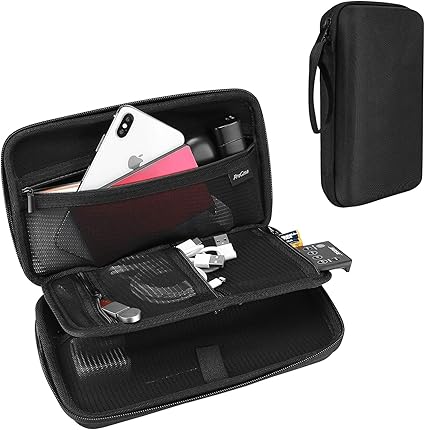 Amazon Co Jp Procase 汎用ハードevaケース 耐衝撃トラベルケース Pc周辺機器収納バッグ 小物入れ アクセサリーオルガナイザー メッシュポケット付 ブラック パソコン 周辺機器