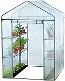 Harbour Housewares Large Double Depth Vegetable / Fruit Greenhouse With 8 Shelves & Strong Reinforced Cover