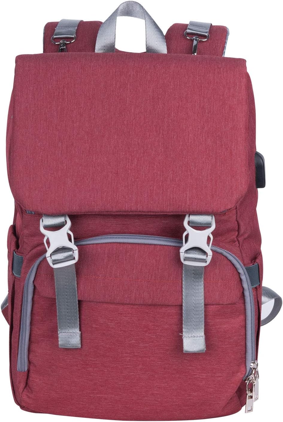 Baby Nappy Changing Bag, Travel Diaper Backpacks/Rucksack, Large-Capacity Waterproof with USB Port, Insulated Pockets, Multi-Function Diaper Bag with Laptop Compartment and Stroller Hooks