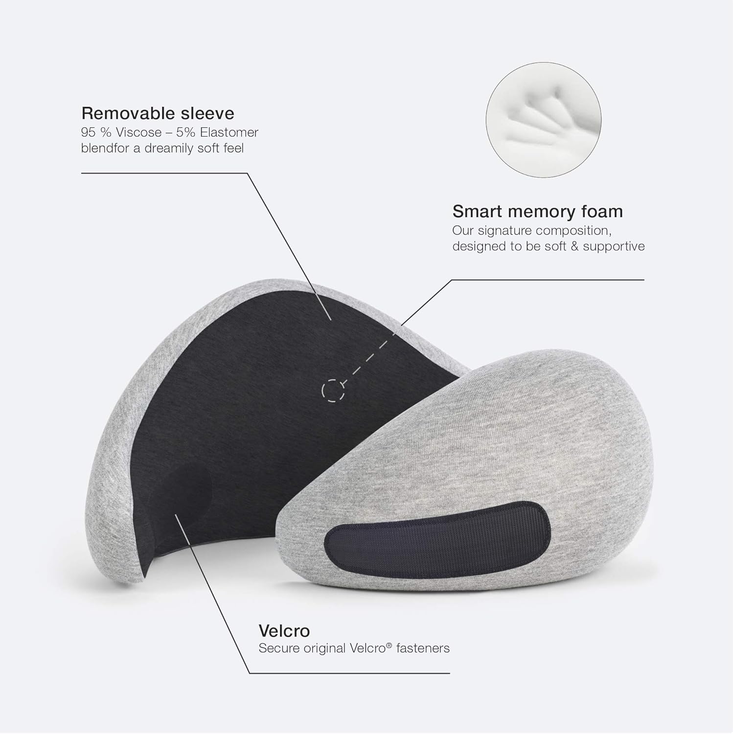 OSTRICHPILLOW GO Travel Pillow for Car & Airplane Neck Support with Travel Bag - Memory Foam Travel Accessories for Power Nap on Flight: Home & Kitchen
