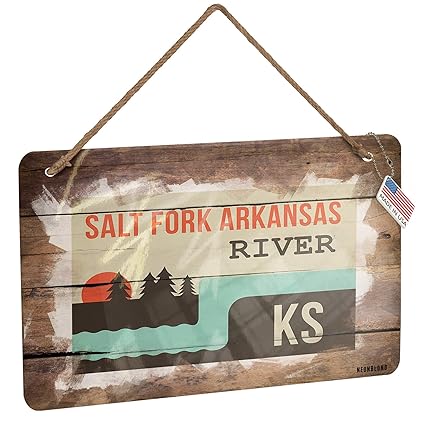 Amazon Com Neonblond Metal Sign Usa Rivers Salt Fork Arkansas